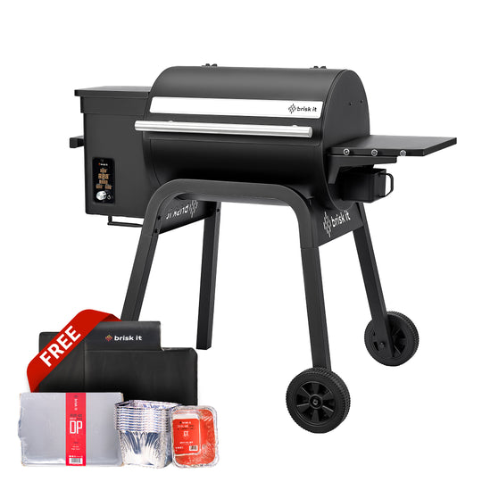Brisk It Zelos AI Grill Starter Pack: Cover + Drip Pan Liners + Grease Tray Liners
