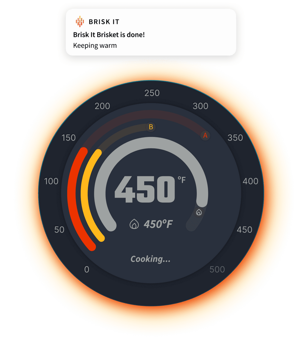 Live cooking temperature monitor